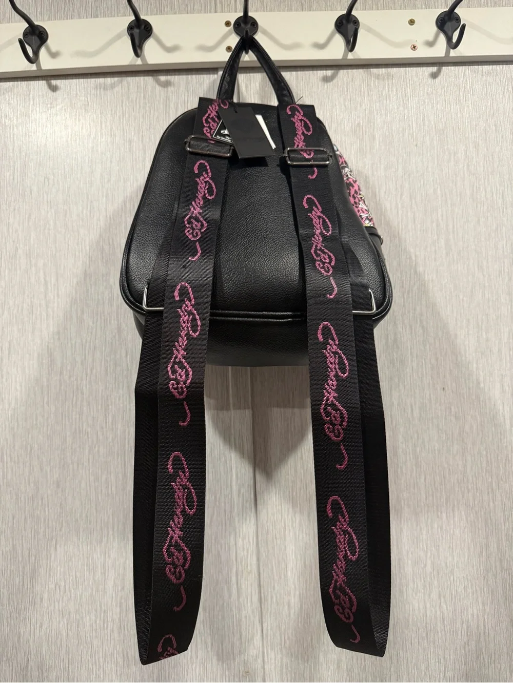 NWT Ed Hardy Pink Leopard Print w Skulls Mini Backpack
